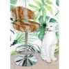 Cheetah Fabric Casino Bar Stool With Chrome Base