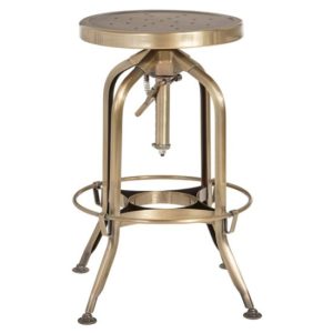 Dschubba Steel Industrial Style Adjustable Stool In Brass