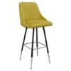 Fiona Yellow Fabric Bar Stool With Metal Legs