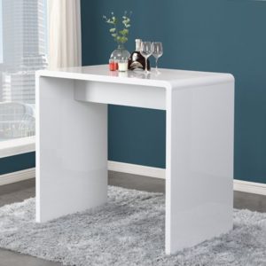 Glacier High Gloss Bar Table Rectangular In White