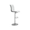 Ritz Bar Stool In White And Grey Faux Leather With Chrome Base