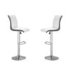 Ritz Bar Stools In White And Grey Faux Leather In A Pair