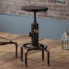 Rockport Pipework Bar Stool In Brushed Copper And Rustic Elm