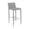 Selina Grey Fabric Bar Stool With Chrome Footrest