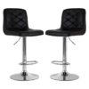 Terot Black Faux Leather Gas Lift Bar Stools In Pair