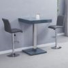 Topaz Glass Bar Table In Grey With 2 Ripple Grey Stools