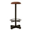 Australis Faux Leather Round Bar Stool In Brown