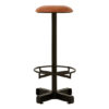 Australis Faux Leather Round Bar Stool In Light Brown