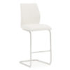 Bernie Faux Leather Bar Chair In White With Chrome Legs