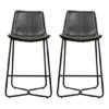 Hawking Charcoal Leather Bar Stool In Pair