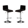 Baino Black Acrylic Bar Stool With Chrome Base In Pair