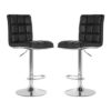 Treno Black Faux Leather Gas Lift Bar Stools In Pair