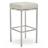 Beon Faux Leather Bar Stools In White With Chrome Base