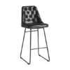 Hayton Genuine Leather Bar Stool In Vintage Black