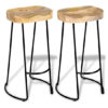 Analy Outdoor Natural Wooden Bar Stools In A Pair