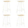 Azul Set Of 4 Wooden Bar Stools With White Frame In Natural