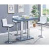 Caprice Grey High Gloss Bar Table 4 Copez White Grey Stools