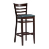 Sarnia Medium Brown Bar Chair With Lascari Vintage Teal Seat