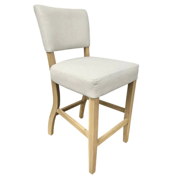 Celina Fabric Bar Stool With Wooden Frame In Natural