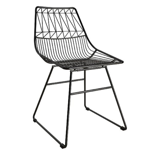 Auckland Metal Bistro Dining Chair In Black