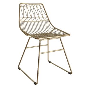 Auckland Metal Bistro Dining Chair In Gold