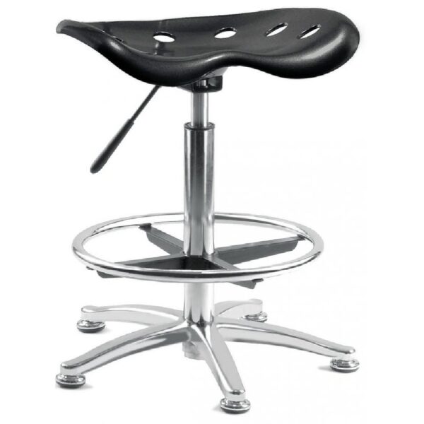 Tacoma Polypropylene Office Stool With Chrome Base In Black