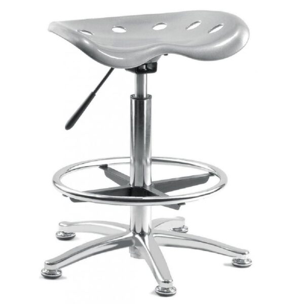 Tacoma Polypropylene Office Stool With Chrome Base In Silver