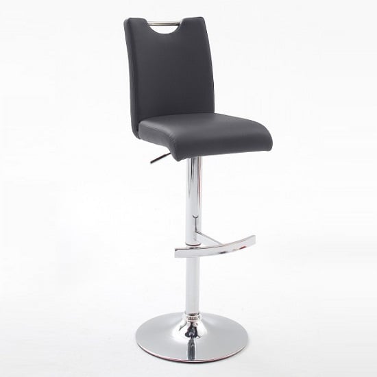 Aachen Black Faux Leather Seat Gas Lift Bar Stool