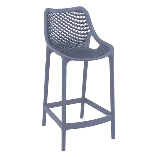 Arrochar Outdoor Polypropylene Bar Stool In Dark Grey