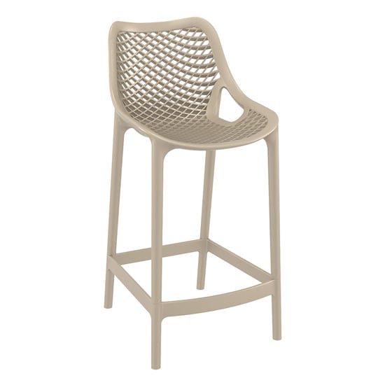 Arrochar Outdoor Polypropylene Bar Stool In Taupe