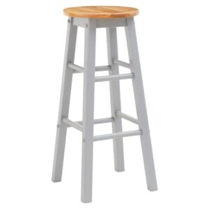 Cadell Tropical Hevea Wood Bar Stool In Grey