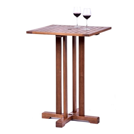 Danil Hardwood Commercial Bar Table Square In Teak