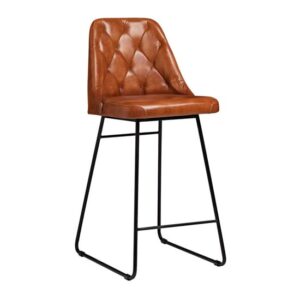 Hayton Genuine Leather Bar Stool In Bruciato