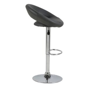 Parker Leather Bar Stool With Chrome Base In Black