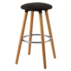 Porrima Fabric Round Seat Bar Stool In Black