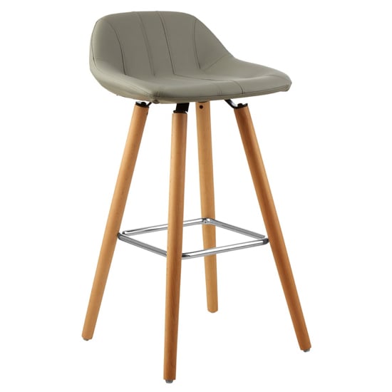 Porrima Faux Leather Bar Stool In Grey